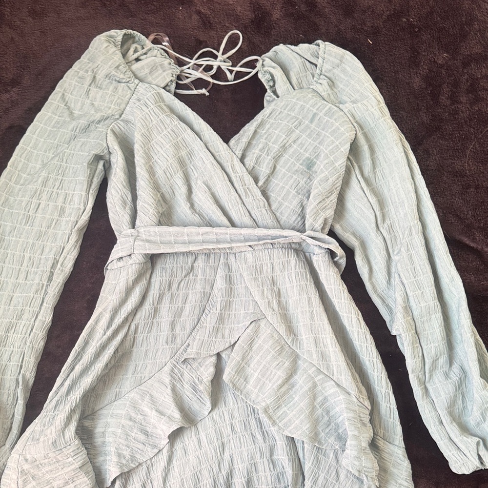 Trixxi Soft Blue Textured Dress